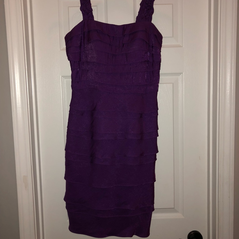 Short purple bridesmaid dress
